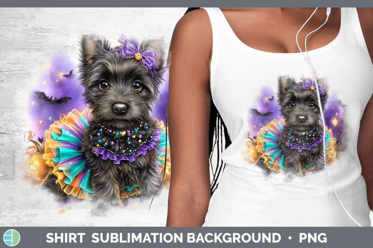 Dogs 04 Halloween Scottish Terrier Shirt Sublimation Backgro