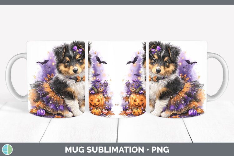 GorgeousDogs 04 Halloween Mug Wrap design.