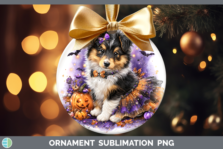 Dogs 04 Halloween Shetland Sheepdog Ornament Sublimation Bau