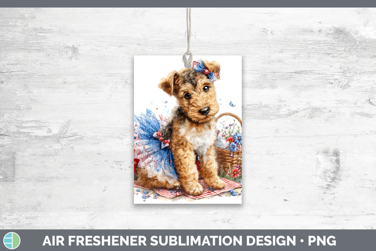 Dogs 04 Patriotic Airedale Terrier Air Freshener Sublimation