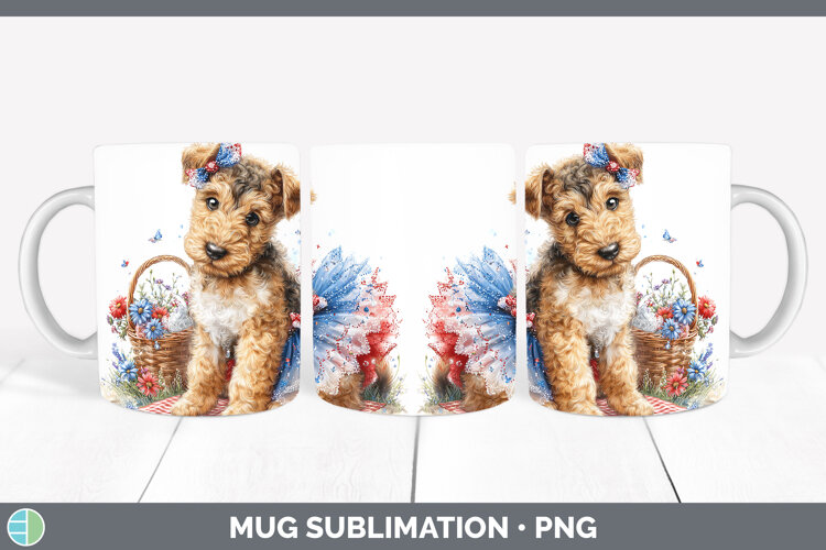 GorgeousDogs 04 Patriotic Mug Wrap design.