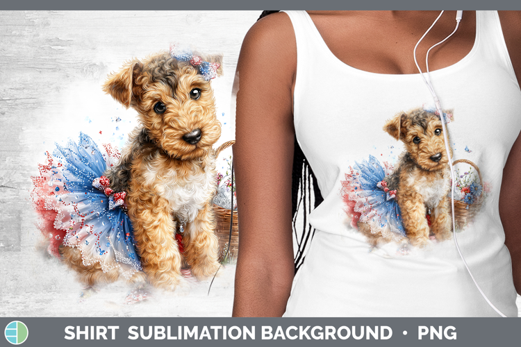 Dogs 04 Patriotic Airedale Terrier Shirt Sublimation Backgro