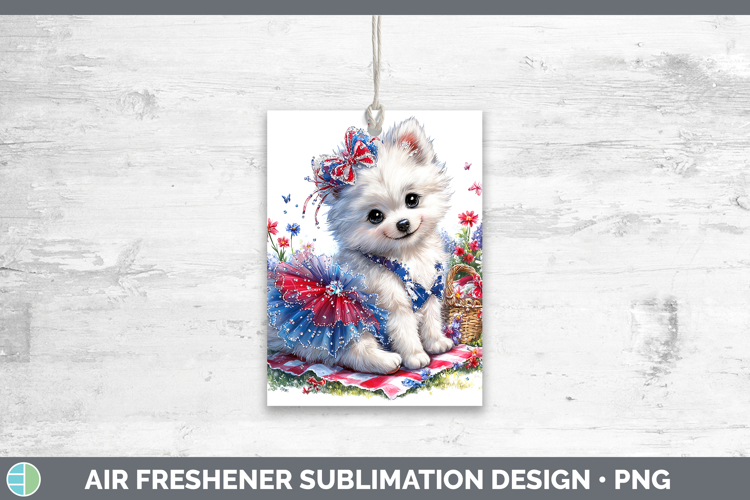 Dogs 04 Patriotic American Eskie Air Freshener Sublimation C