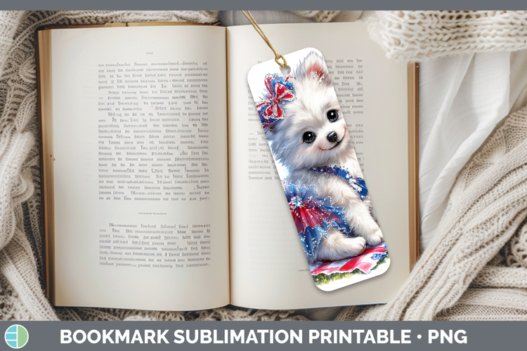 Dogs 04 Patriotic American Eskie Bookmark Sublimation Printa