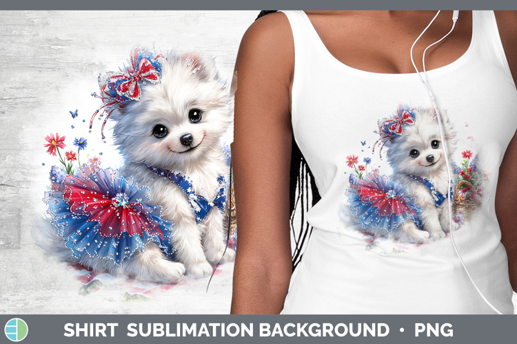 Dogs 04 Patriotic American Eskie Shirt Sublimation Backgroun