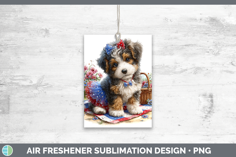 Dogs 04 Patriotic Bernedoodle Air Freshener Sublimation Car