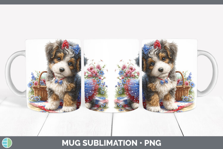 GorgeousDogs 04 Patriotic Mug Wrap design.