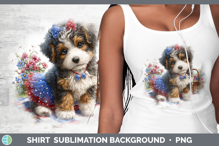 Dogs 04 Patriotic Bernedoodle Shirt Sublimation Background D