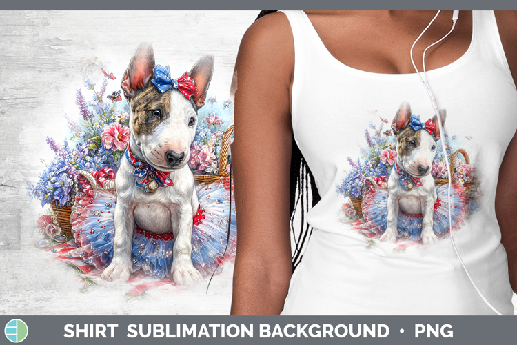 Dogs 04 Patriotic Bull Terrier Shirt Sublimation Background