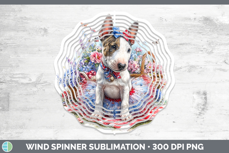 Dogs 04 Patriotic Bull Terrier Wind Spinner Sublimation Spin