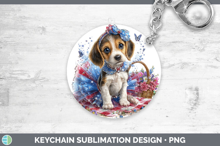 GorgeousDogs 04 Patriotic Keychain design.
