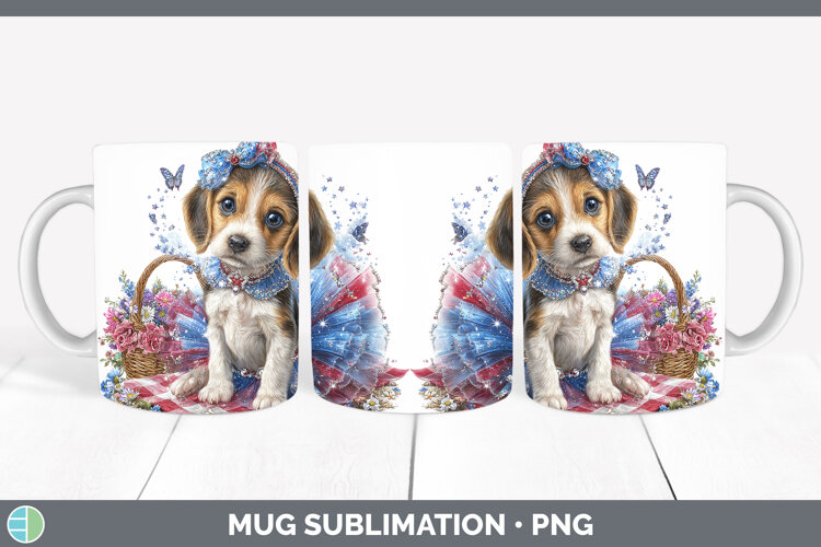 GorgeousDogs 04 Patriotic Mug Wrap design.