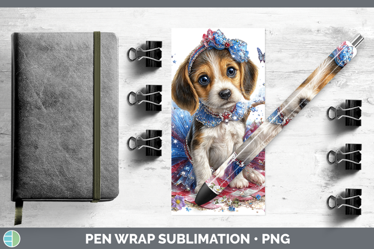 Dogs 04 Patriotic English Coonhound Pen Wrap Sublimation Pen