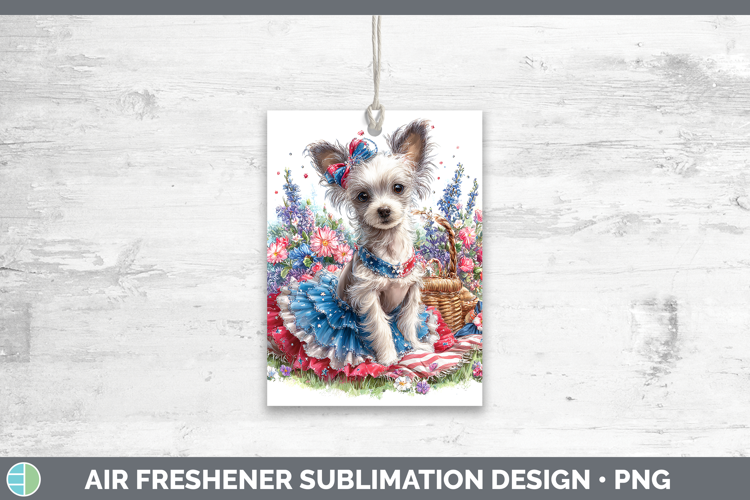 Dogs 04 Patriotic Hairless Chinese Crested Air Freshener Sub