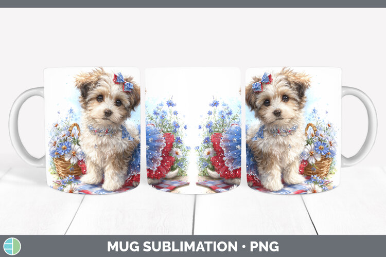 GorgeousDogs 04 Patriotic Mug Wrap design.