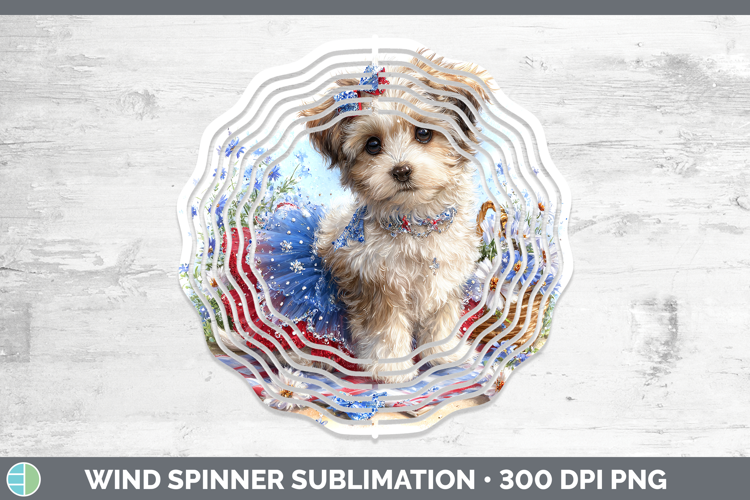 Dogs 04 Patriotic Havanese Wind Spinner Sublimation Spinner