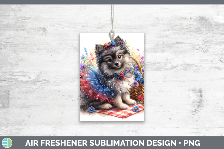 Dogs 04 Patriotic Keeshond Air Freshener Sublimation Car Fre