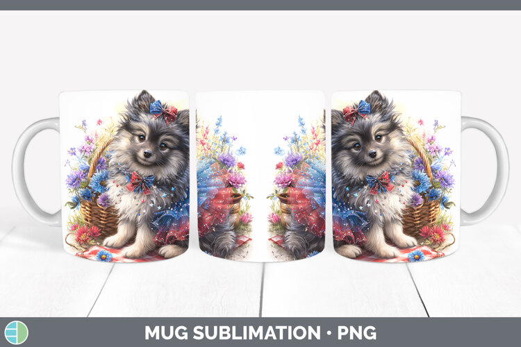 GorgeousDogs 04 Patriotic Mug Wrap design.
