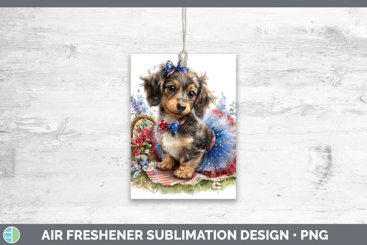 Dogs 04 Patriotic Long-haired Dachshund Air Freshener Sublim