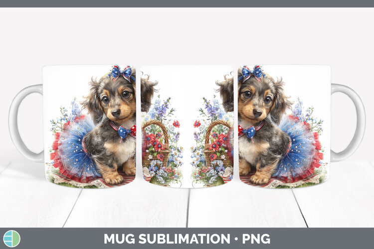 GorgeousDogs 04 Patriotic Mug Wrap design.