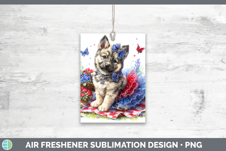 Dogs 04 Patriotic Norwegian Elkhound Air Freshener Sublimati