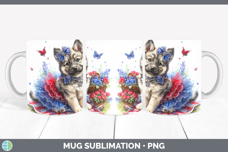 GorgeousDogs 04 Patriotic Mug Wrap design.