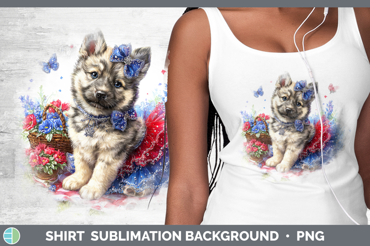 Dogs 04 Patriotic Norwegian Elkhound Shirt Sublimation Backg