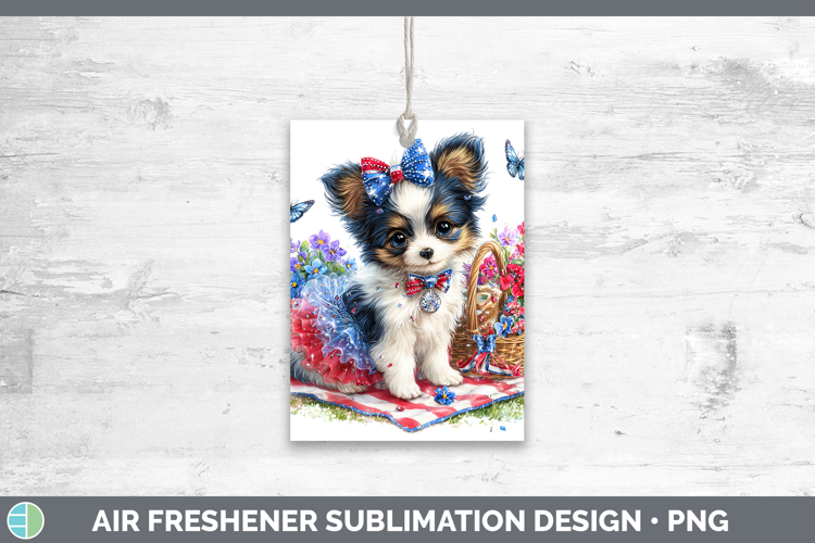 Dogs 04 Patriotic Papillon Air Freshener Sublimation Car Fre