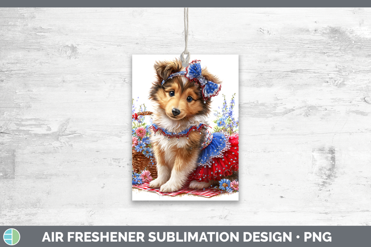 Dogs 04 Patriotic Rough Collie Air Freshener Sublimation Car