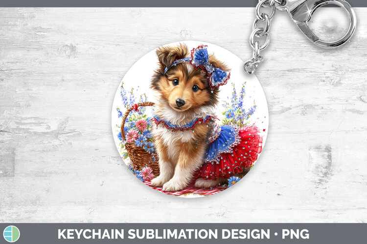 GorgeousDogs 04 Patriotic Keychain design.