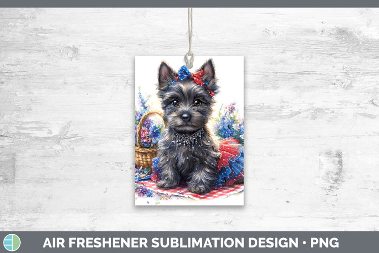 Dogs 04 Patriotic Scottish Terrier Air Freshener Sublimation