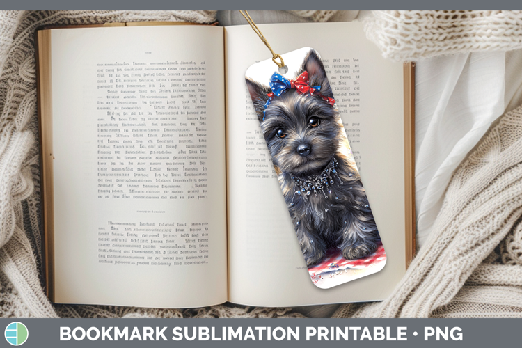 Dogs 04 Patriotic Scottish Terrier Bookmark Sublimation Prin