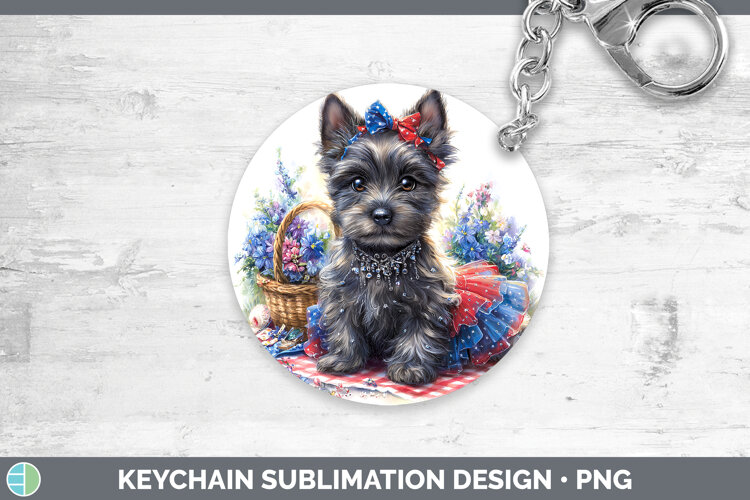 GorgeousDogs 04 Patriotic Keychain design.