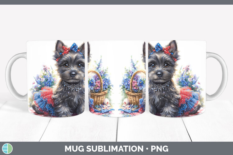 GorgeousDogs 04 Patriotic Mug Wrap design.