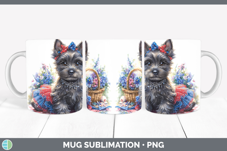Dogs 04 Patriotic Scottish Terrier Mug Wrap Sublimation Coff
