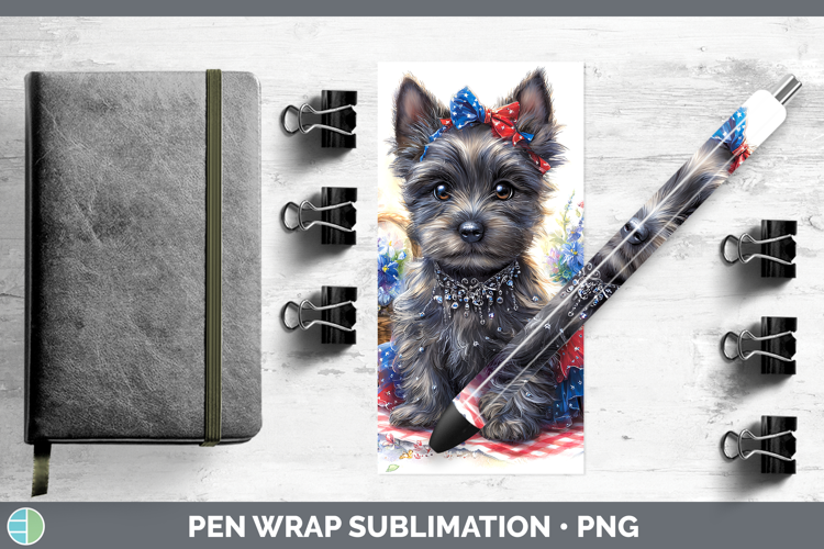Dogs 04 Patriotic Scottish Terrier Pen Wrap Sublimation Pen