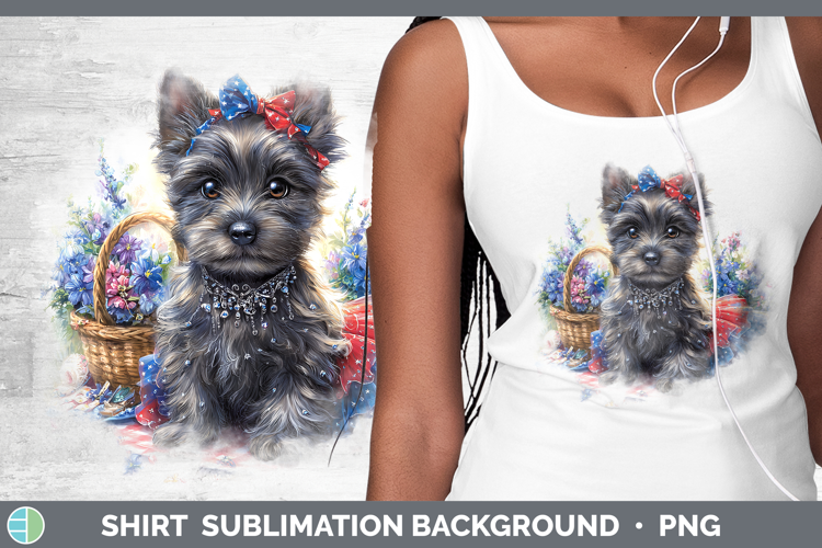 Dogs 04 Patriotic Scottish Terrier Shirt Sublimation Backgro