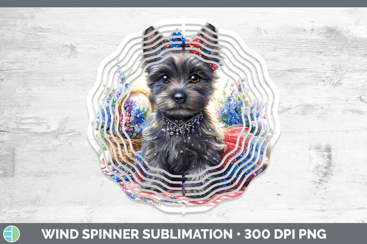 Dogs 04 Patriotic Scottish Terrier Wind Spinner Sublimation