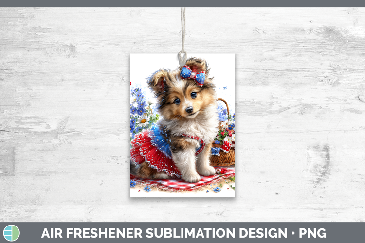 Dogs 04 Patriotic Shetland Sheepdog Air Freshener Sublimatio