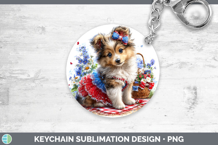 GorgeousDogs 04 Patriotic Keychain design.