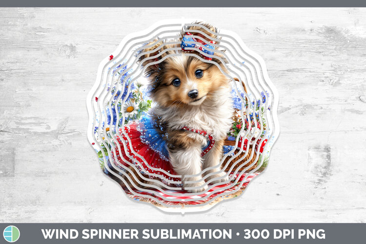 GorgeousDogs 04 Patriotic Wind Spinner design.