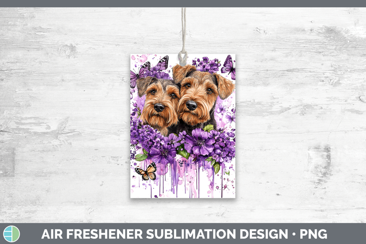 Dogs 04 Purple Drips Airedale Terrier Air Freshener Sublimat