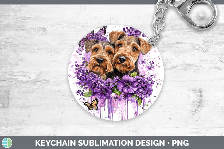 GorgeousDogs 04 Purple Drips Keychain design.