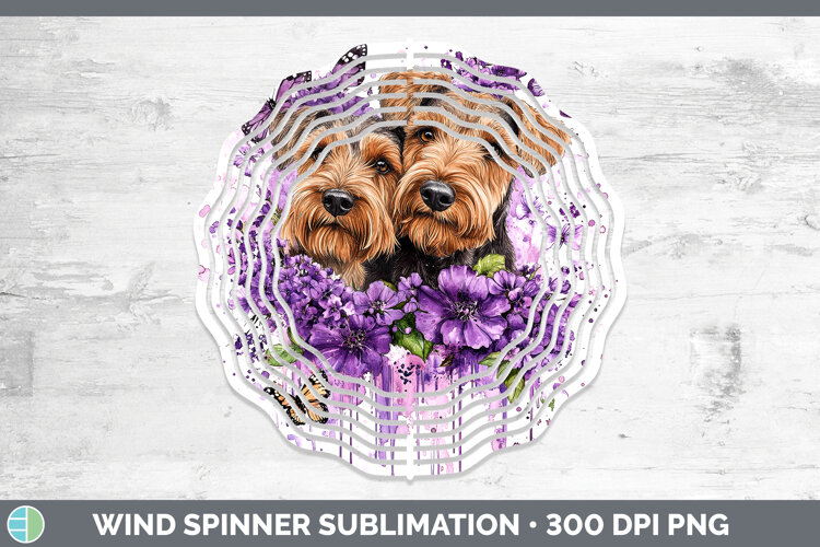 GorgeousDogs 04 Purple Drips Wind Spinner design.