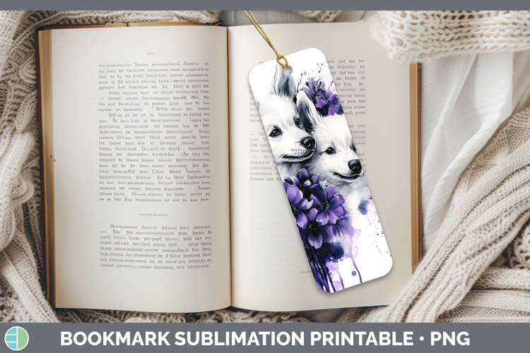 Dogs 04 Purple Drips American Eskie Bookmark Sublimation Pri