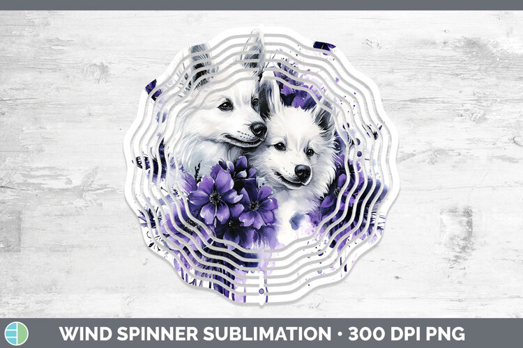 GorgeousDogs 04 Purple Drips Wind Spinner design.