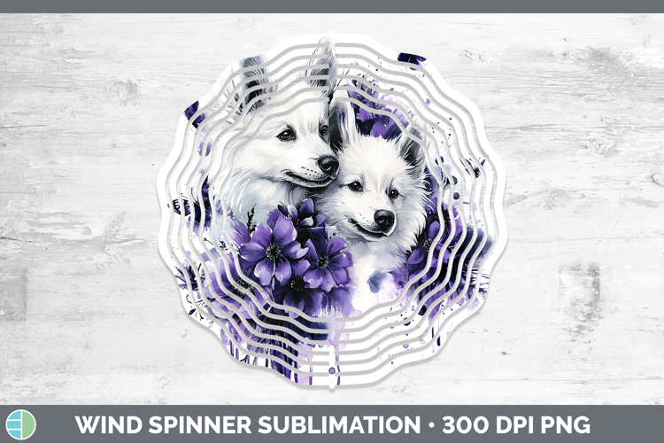 Dogs 04 Purple Drips American Eskie Wind Spinner Sublimation