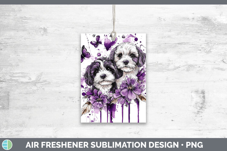GorgeousDogs 04 Purple Drips Air Freshener design.