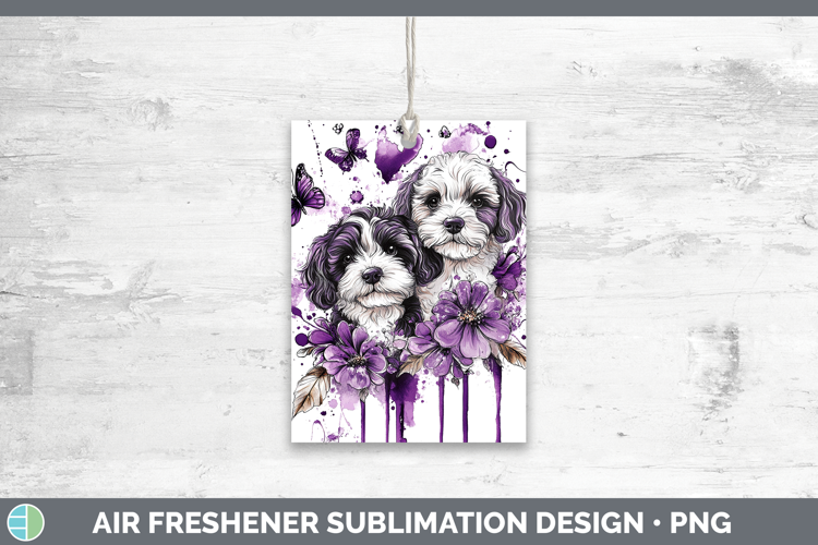 Dogs 04 Purple Drips Bernedoodle Air Freshener Sublimation C