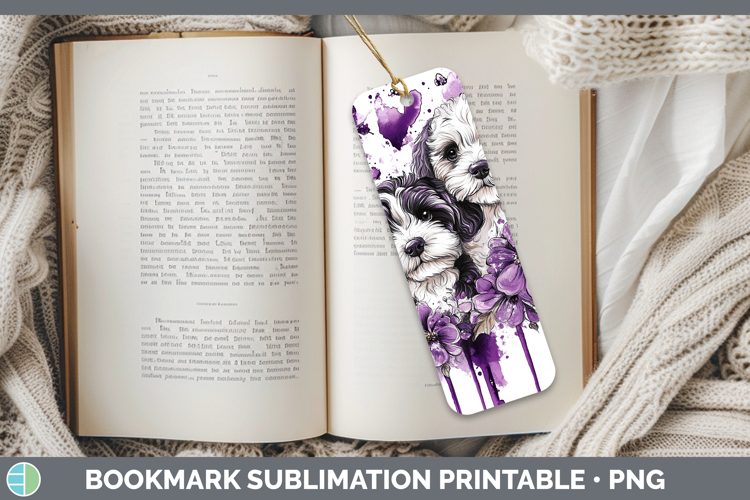 Dogs 04 Purple Drips Bernedoodle Bookmark Sublimation Printa